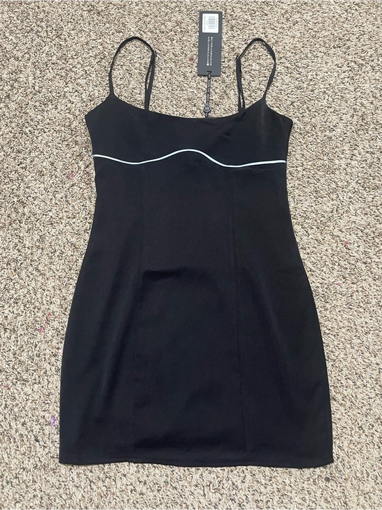White Fox Boutique Dresses & Skirts - White Fox Boutique Black Spaghetti Strap Dress with White Logo Pendant
